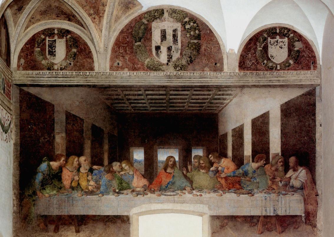 IL CENACOLO L'Ultima cena (detta anche il Cenacolo) è un dipinto di Leonardo da Vinci eseguito per il suo committente, il duca di Milano Ludovico Sforza.