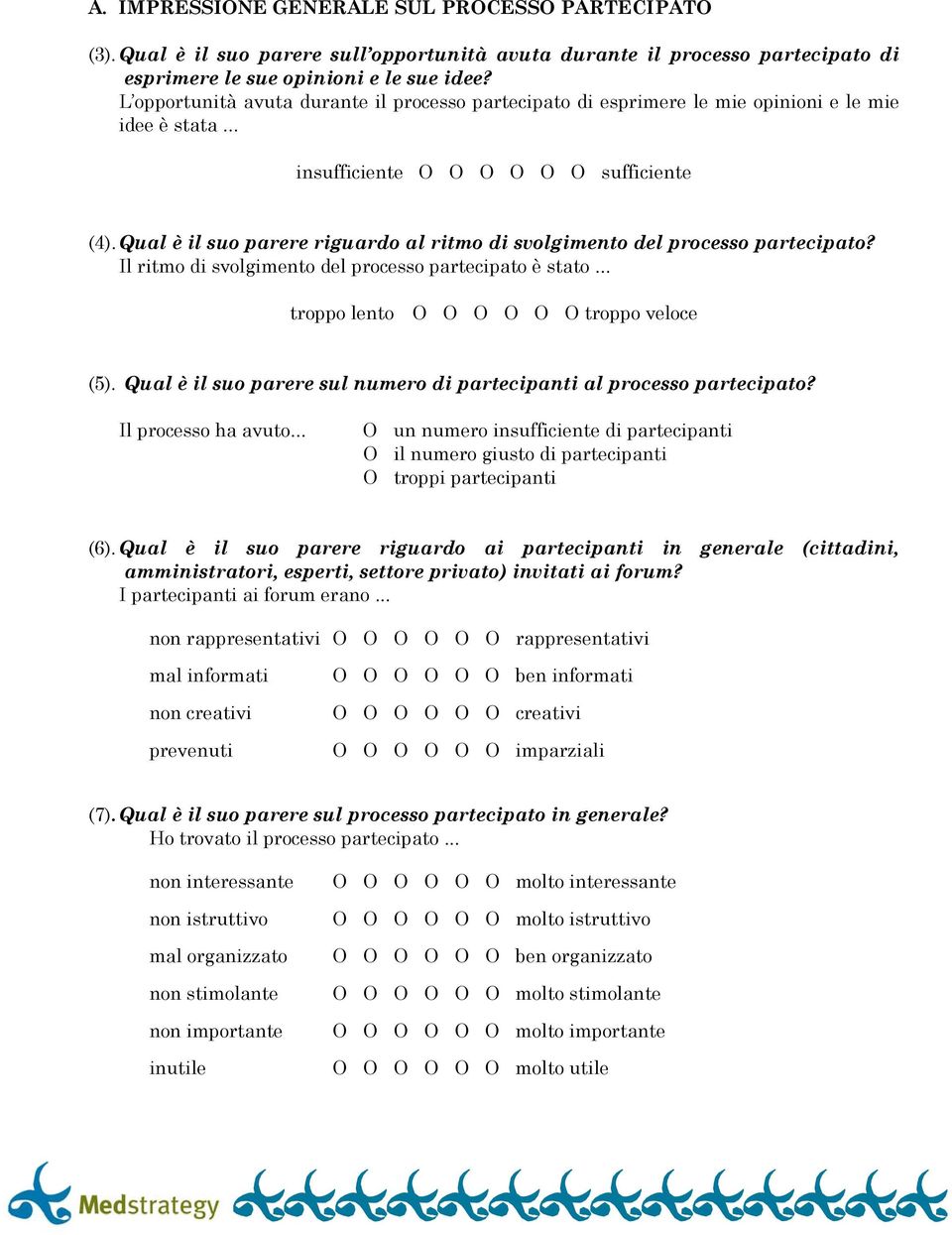 Qual è il suo parere riguardo al ritmo di svolgimento del processo partecipato? Il ritmo di svolgimento del processo partecipato è stato... troppo lento troppo veloce (5).