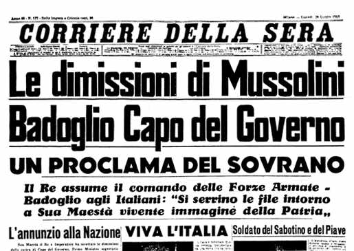 Il crollo del fascismo Gli alleati si accordano sulla priorità della guerra europea: per sostenere l offensiva russa si apre un nuovo fronte in Italia.