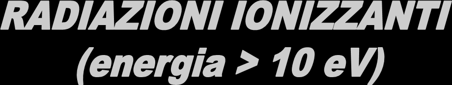 Raggi α (nuclei di elio) massa 4 carica 2+ NATURALI Raggi β (e - ) massa trascurabile carica 1- Raggi γ (onde elettromagnetiche) ARTIFICIALI Raggi X (vengono generati quando un fascio di elettroni