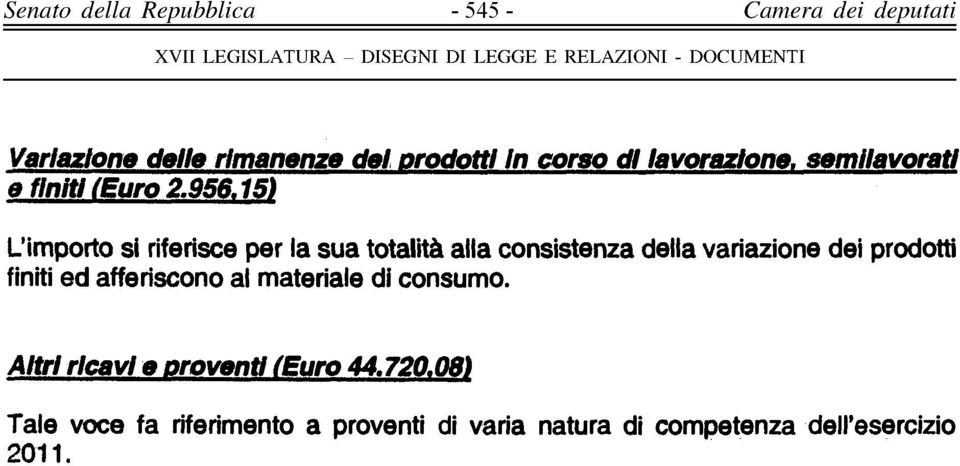 15) semilavorati L'importo si riferisce per la sua totalità alla consistenza della variazione dei