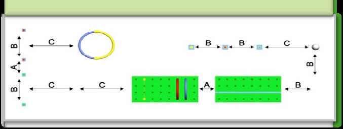 Percorso motorio classe 1^ 1. Partire dietro la linea di partenza tra i 2 tappi segnaletici verdi 2. Superare liberamente l'ostacolo (posto all'altezza di cm 20 dal tappeto), passandoci sopra 3.