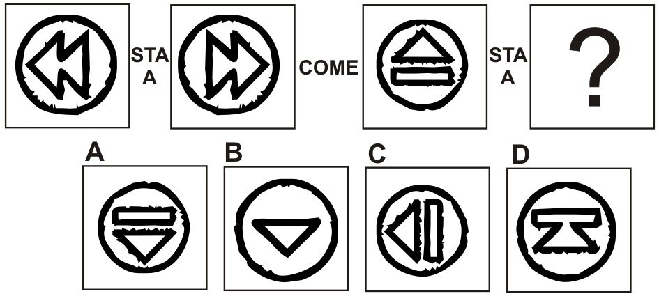 RLA0159 Individuare il disegno intruso. a) Disegno C. b) Disegno A. c) Disegno D. d) Disegno B. b RLA0160 Quale tra le figure A, B,.