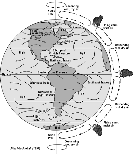 I fattori meteorologici del clima Radiazione: la quantità di energia radiante che l unità di superficie terrestre riceve nell unità di tempo varia fortemente nello spazio (latitudine) e nel tempo.