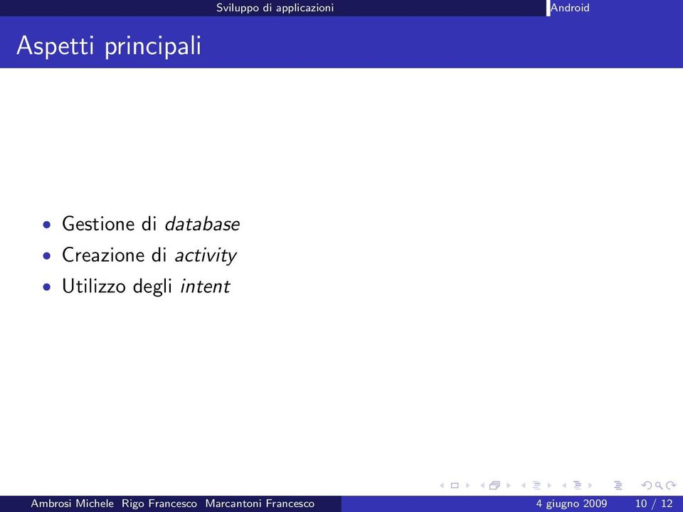 Utilizzo degli intent Ambrosi Michele Rigo