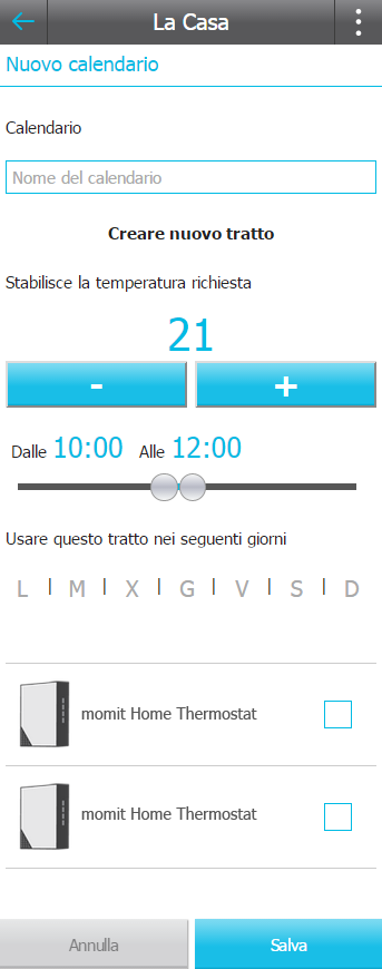 3.9 Calendari 3.9.1 Elenco calendari In questa schermata si mostrano tutti i calendari creati. Da qui se ne può creare uno nuovo o configurare la modalità Vacanze per attivarlo.