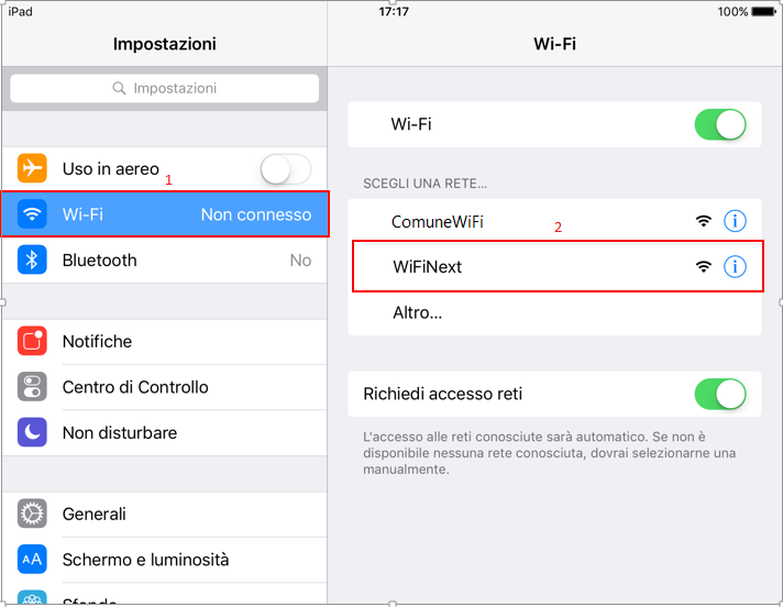 Registrazione e accesso al servizio - dispositivi Ios Accendere il proprio dispositivo e attendere l avvio.