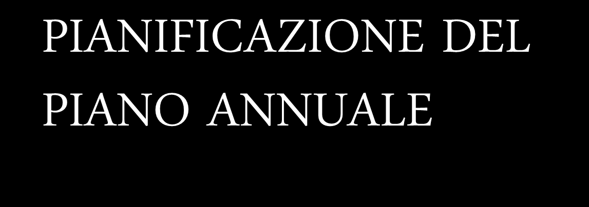 PIANIFICAZIONE DEL PIANO ANNUALE La Programmazione del lavoro costituisce il punto di partenza per il raggiungimento di qualsiasi obiettivo e si realizza attraverso