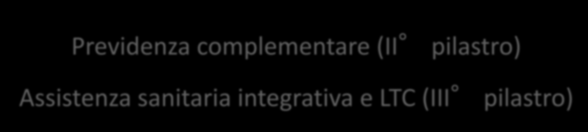 Previdenza e Assistenza (I pilastro) Previdenza complementare (II pilastro)