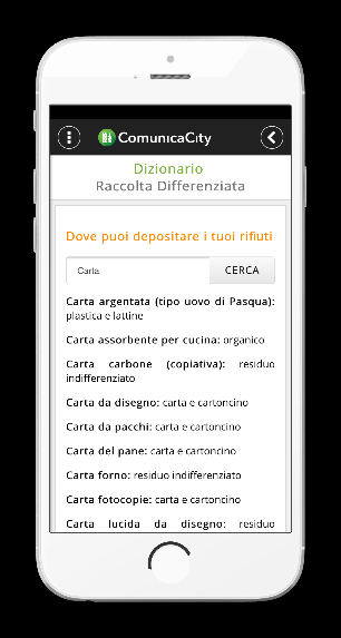 ha tante altre funzionalità e informazioni al suo interno: Info utili di ogni città Raccolta differenziata Enti e organizzazioni Quotidiani e riviste Nella sezione Informazioni Utili, è possibile