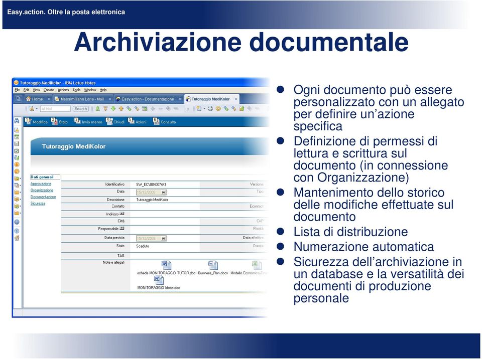 Mantenimento dello storico delle modifiche effettuate sul documento Lista di distribuzione Numerazione