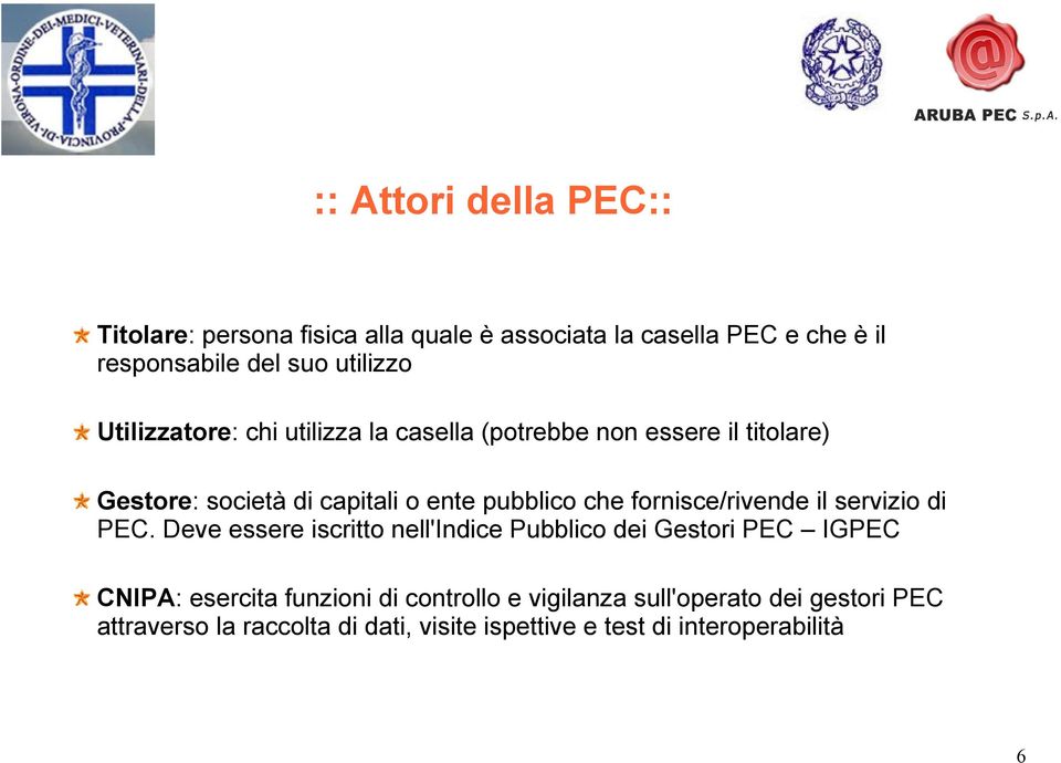 fornisce/rivende il servizio di PEC.