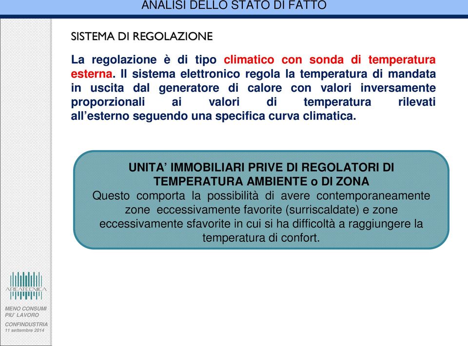 temperatura rilevati all esterno seguendo una specifica curva climatica.