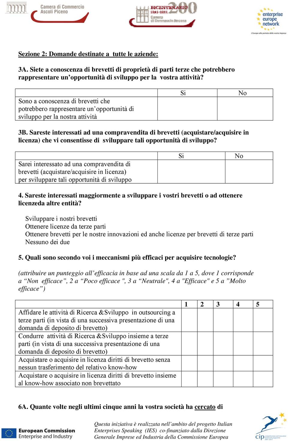 Sareste interessati ad una compravendita di brevetti (acquistare/acquisire in licenza) che vi consentisse di sviluppare tali opportunità di sviluppo?