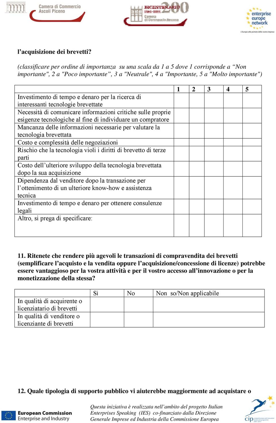 Investimento di tempo e denaro per la ricerca di interessanti tecnologie brevettate Necessità di comunicare informazioni critiche sulle proprie esigenze tecnologiche al fine di individuare un