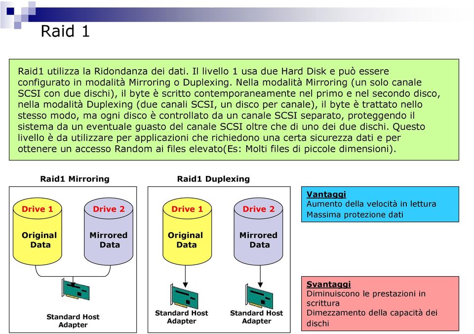 byte è trattato nello stesso modo, ma ogni disco è controllato da un canale SCSI separato, proteggendo il sistema da un eventuale guasto del canale SCSI oltre che di uno dei due dischi.