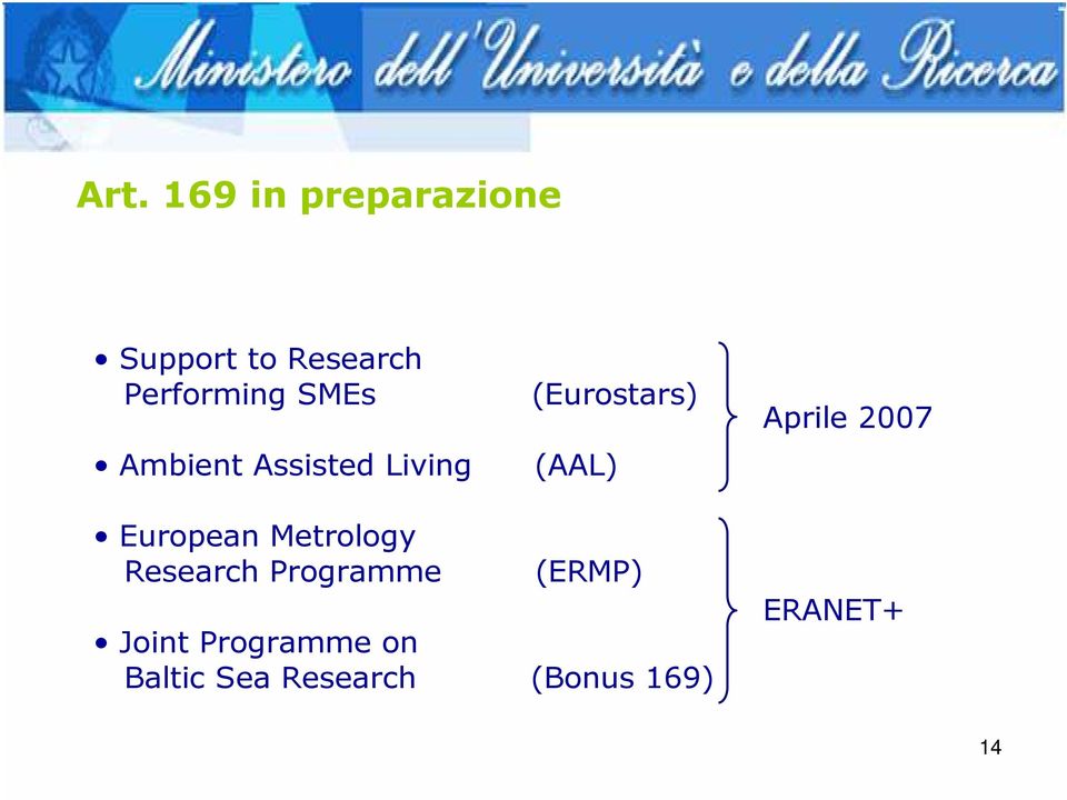 2007 European Metrology Research Programme (ERMP) Joint