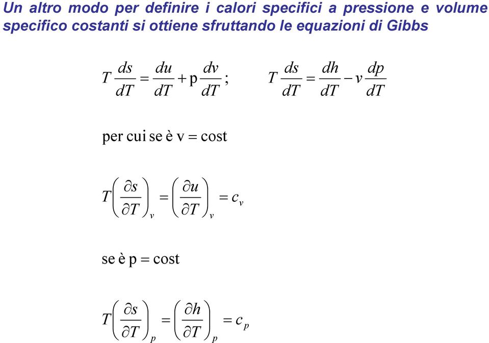 sfrttando le eqazioni di Gibbs ds d d d d d