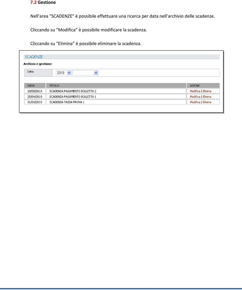 Cliccando su Modifica è possibile modificare la