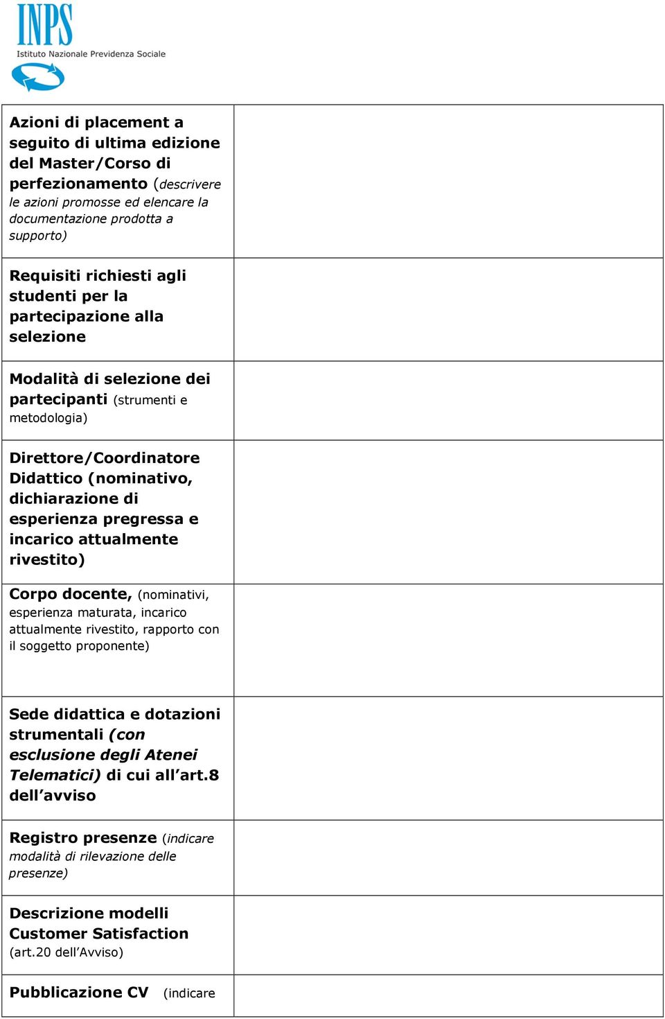 attualmente rivestit) Crp dcente, (nminativi, esperienza maturata, incaric attualmente rivestit, rapprt cn il sggett prpnente) Sede didattica e dtazini strumentali (cn esclusine degli