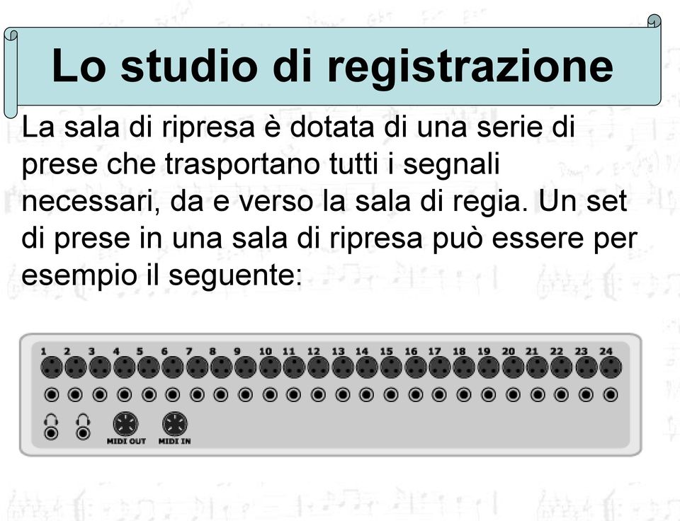 da e verso la sala di regia.