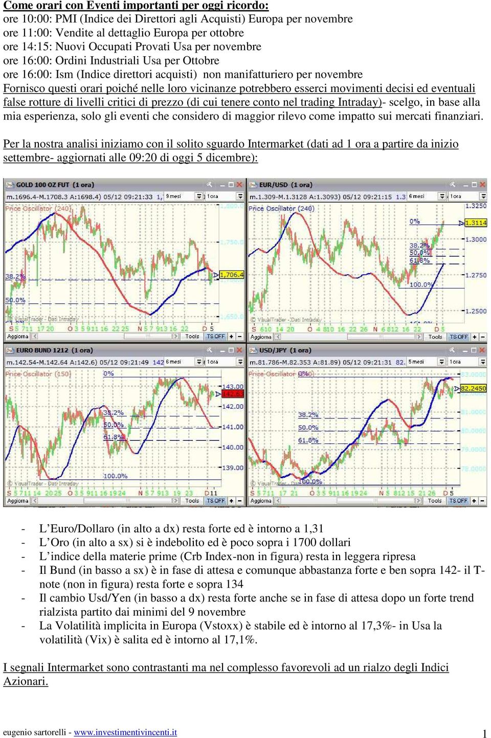 potrebbero esserci movimenti decisi ed eventuali false rotture di livelli critici di prezzo (di cui tenere conto nel trading Intraday)- scelgo, in base alla mia esperienza, solo gli eventi che