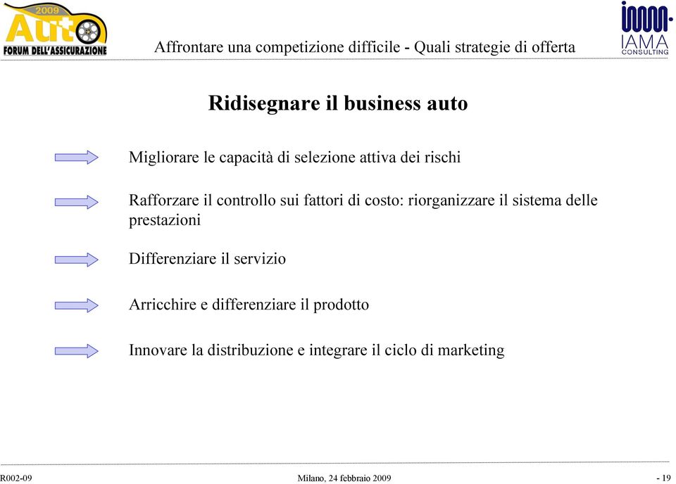 sistema delle prestazioni Differenziare il servizio Arricchire e