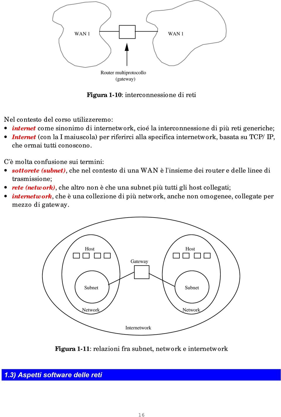 C'è molta confusione sui termini: sottorete (subnet), che nel contesto di una WAN è l'insieme dei router e delle linee di trasmissione; rete (network), che altro non è che una subnet più tutti gli