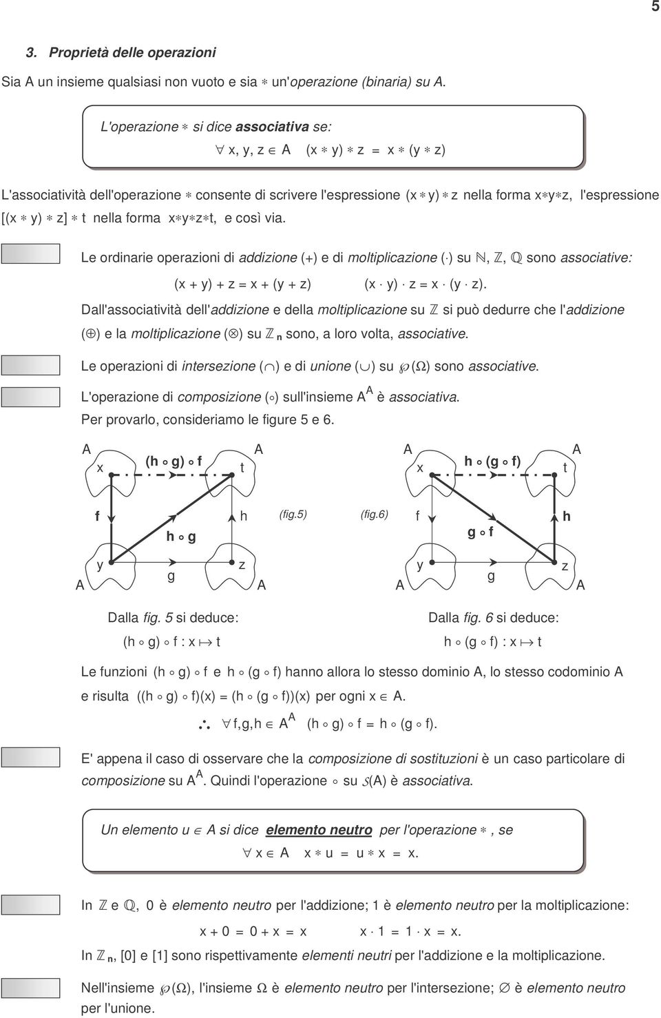 (x y) z = x (y z) Dll'ssoitività dell'ddizione e dell moltiplizione su si può dedurre he l'ddizione ( ) e l moltiplizione ( ) su n sono, loro volt, ssoitive Le operzioni di intersezione ( ) e di