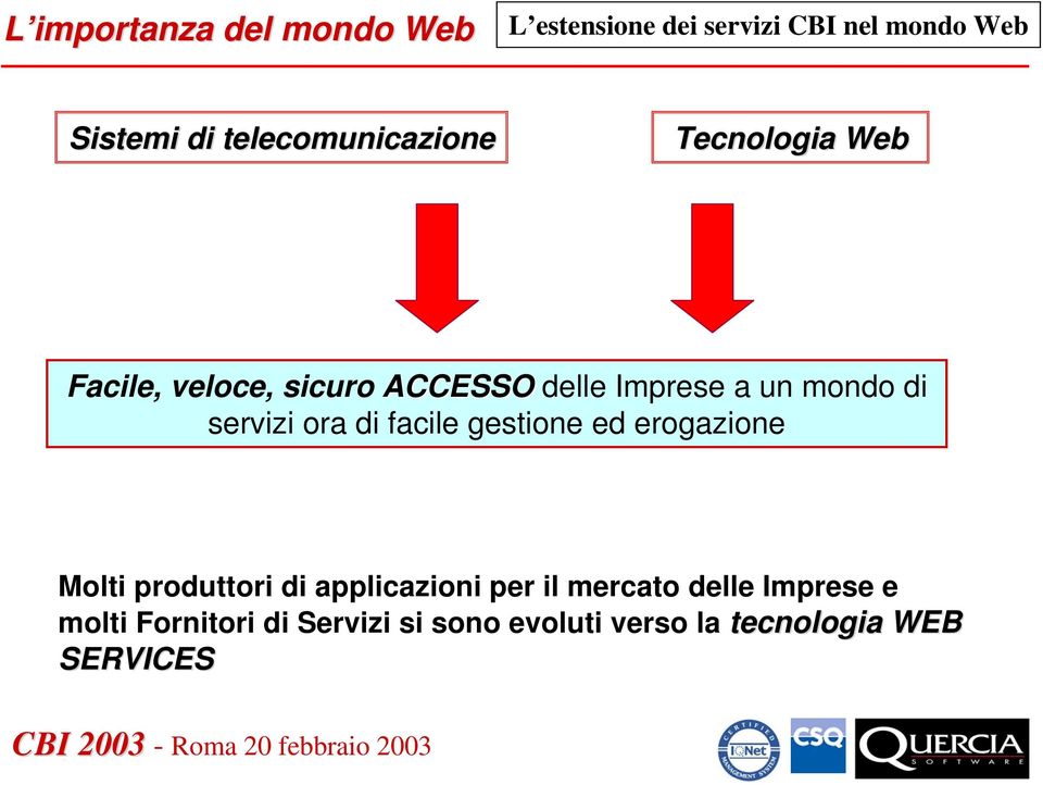 gestione ed erogazione Molti produttori di applicazioni per il mercato delle