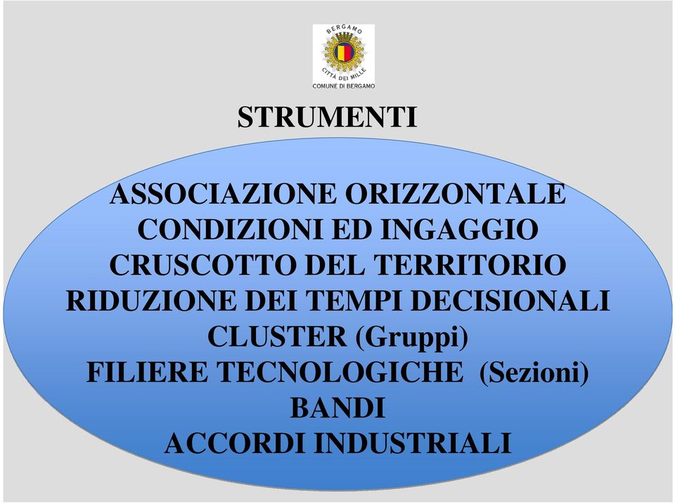 DEI TEMPI DECISIONALI CLUSTER (Gruppi) FILIERE