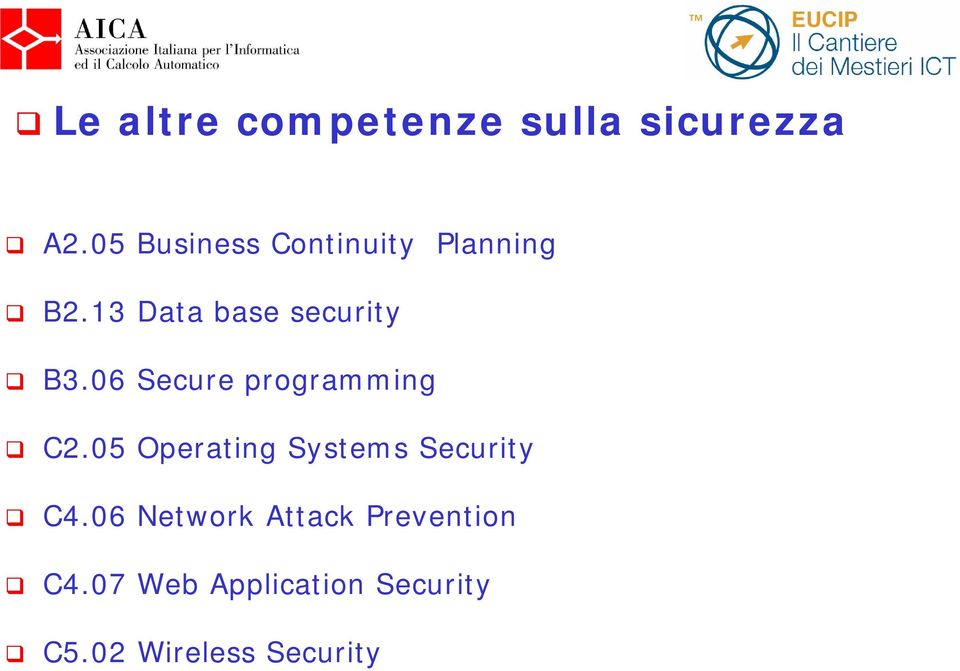 06 Secure programming C2.05 Operating Systems Security C4.