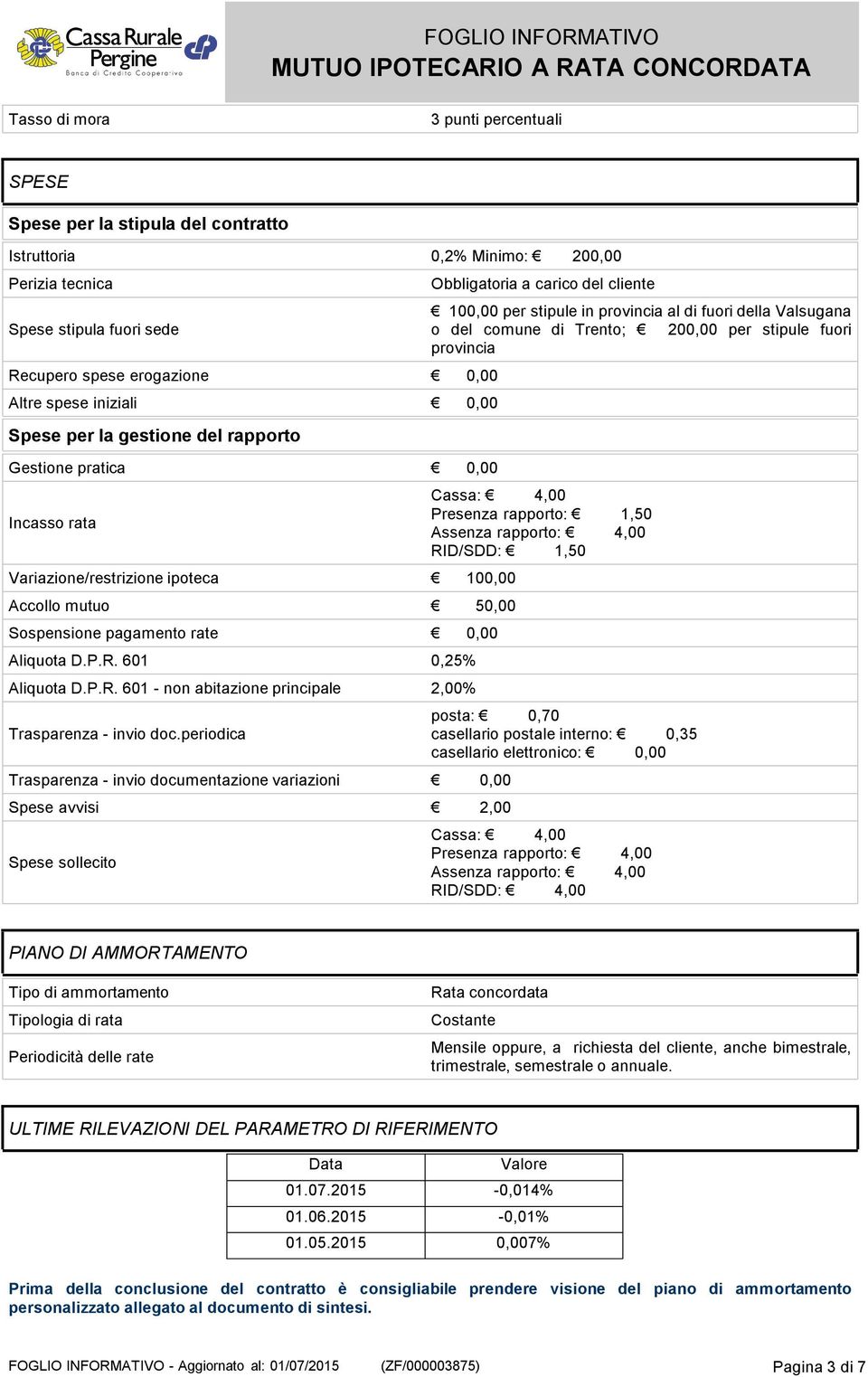 601 0,25% Aliquota D.P.R. 601 - non abitazione principale 2,00% Trasparenza - invio doc.