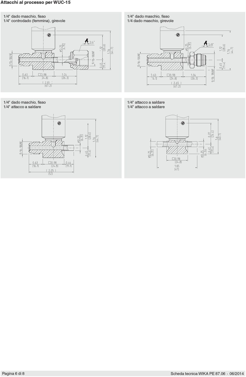 attacco a saldare 1/4" attacco a saldare 1/4" attacco