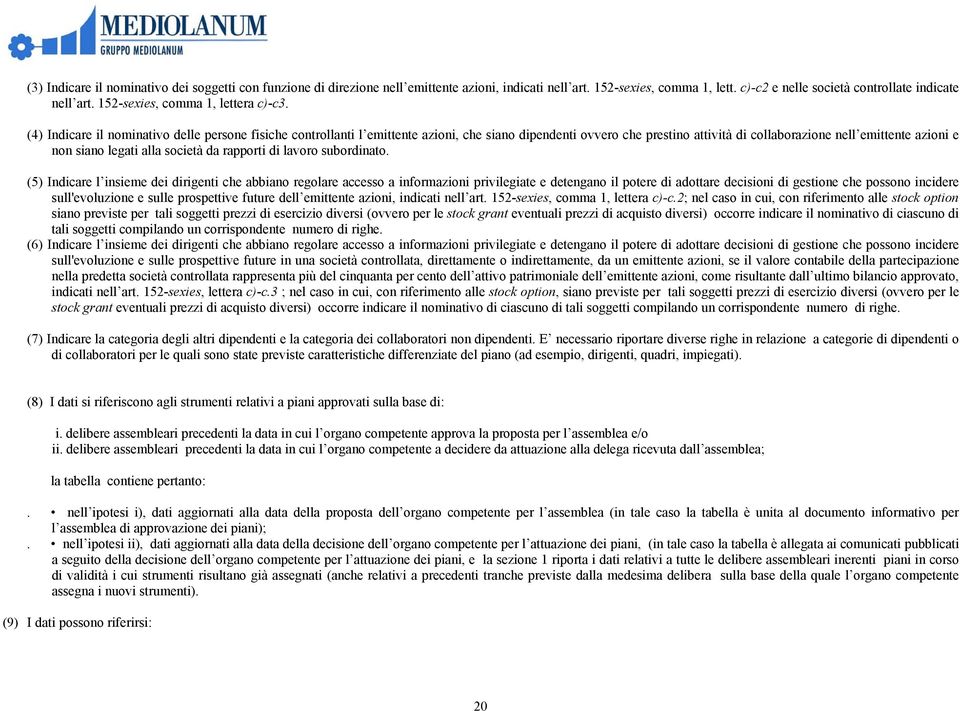 (4) Indicare il nominativo delle persone fisiche controllanti l emittente azioni, che siano dipendenti ovvero che prestino attività di collaborazione nell emittente azioni e non siano legati alla