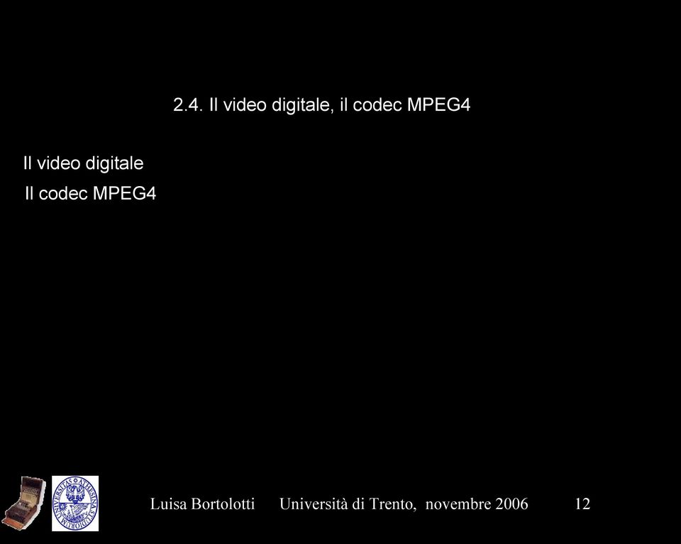 Il codec MPEG4 Luisa Bortolotti