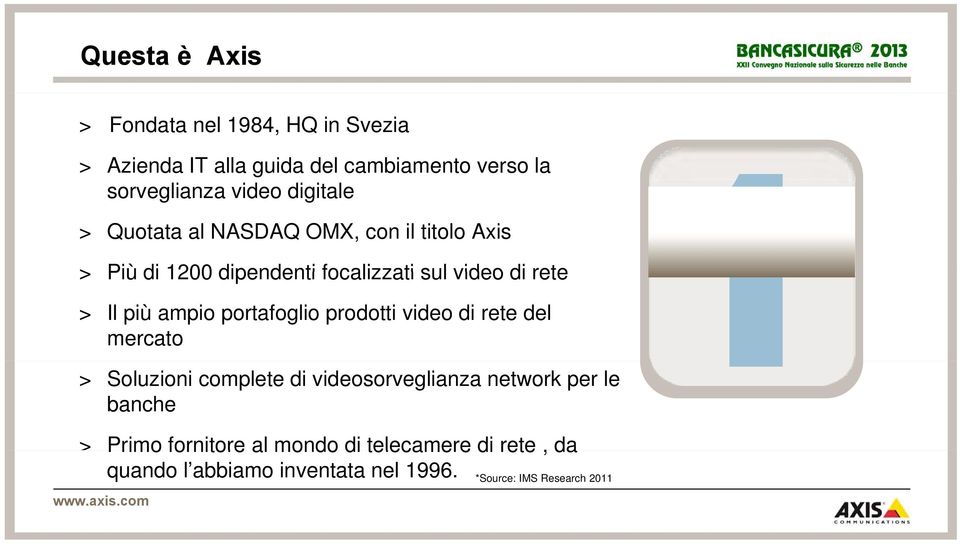 ampio portafoglio prodotti video di rete del mercato > Soluzioni complete di videosorveglianza network per le banche