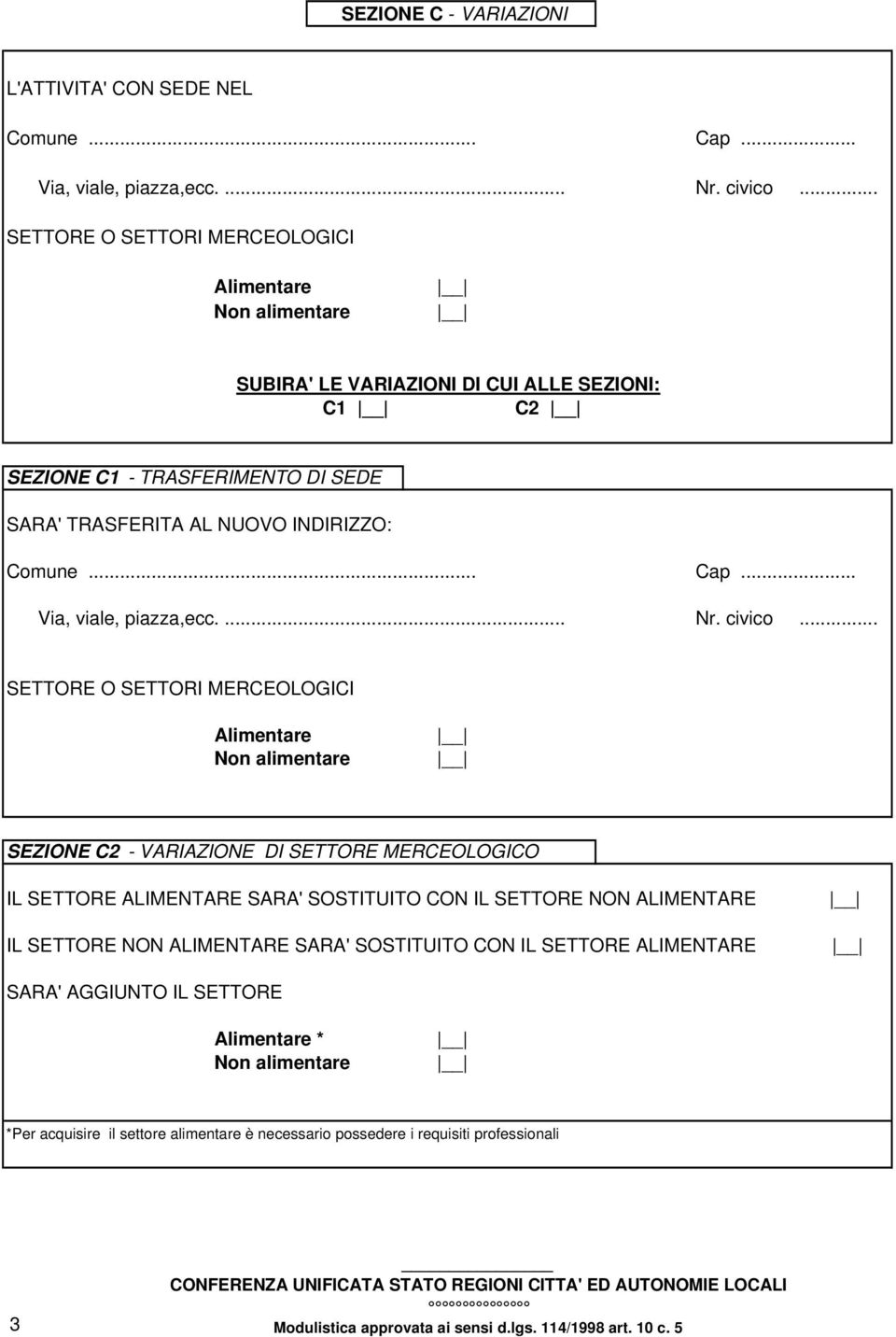 ALIMENTARE SARA' SOSTITUITO CON IL SETTORE NON ALIMENTARE IL SETTORE NON ALIMENTARE SARA' SOSTITUITO CON IL SETTORE