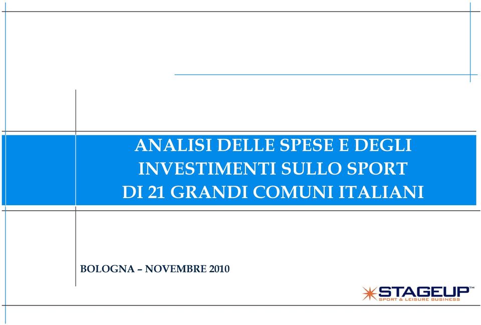 SPORT DI 21 GRANDI COMUNI