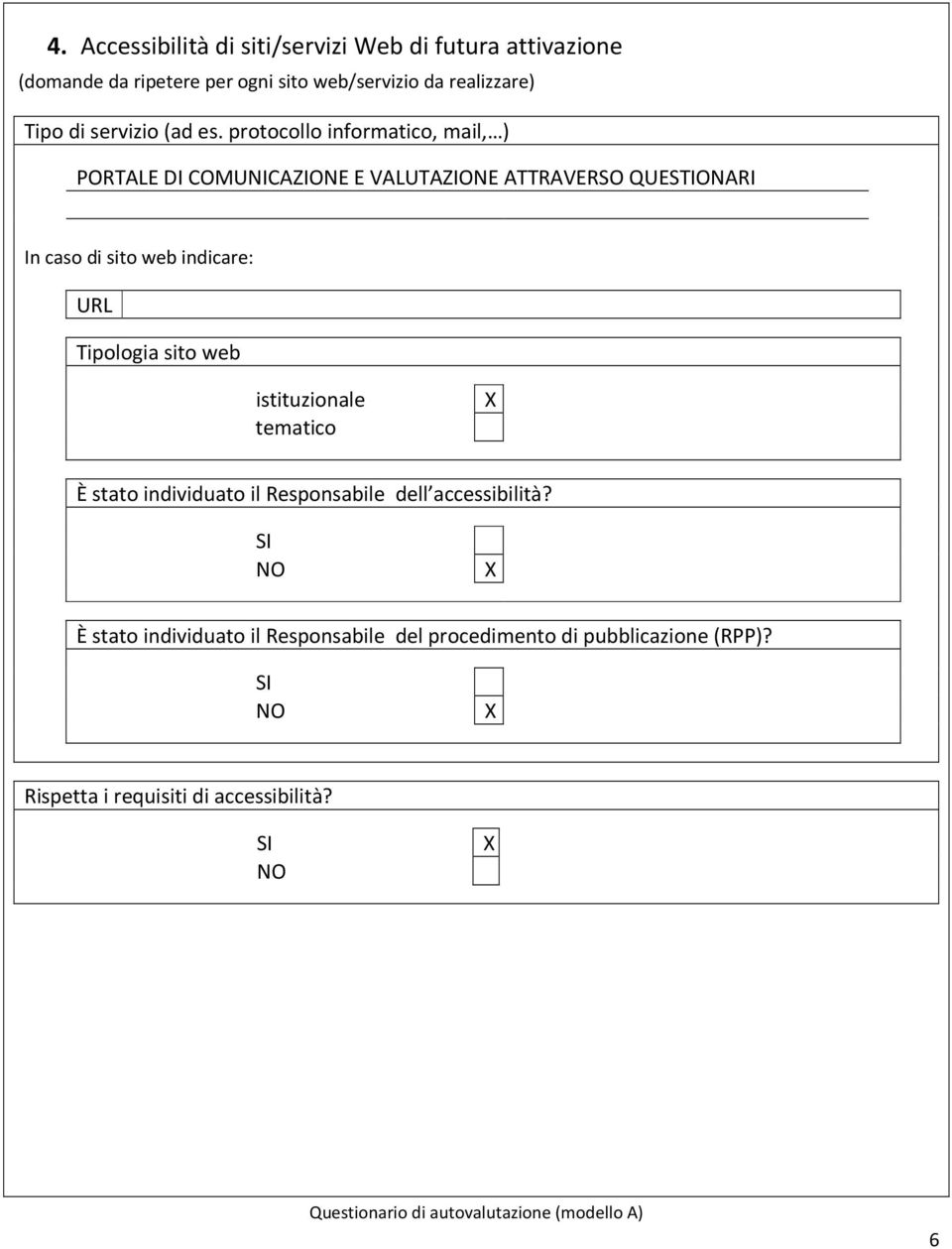 protocollo informatico, mail, ) PORTALE DI COMUNICAZIONE E VALUTAZIONE ATTRAVERSO QUESTIONARI In caso di sito web