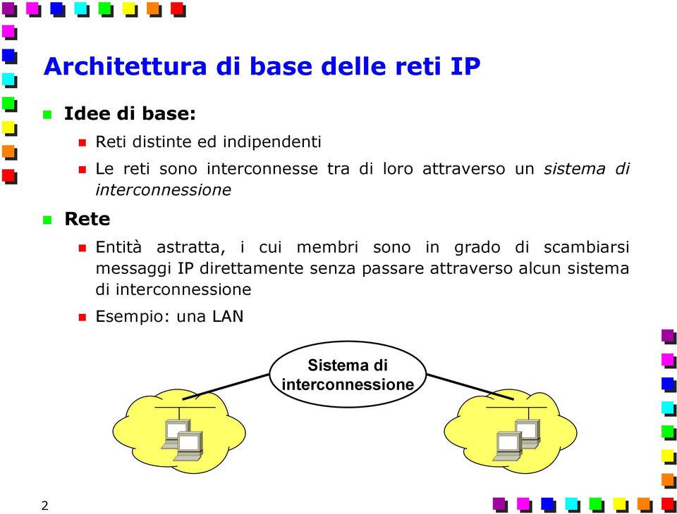 astratta, i cui membri sono in grado di scambiarsi messaggi IP direttamente senza