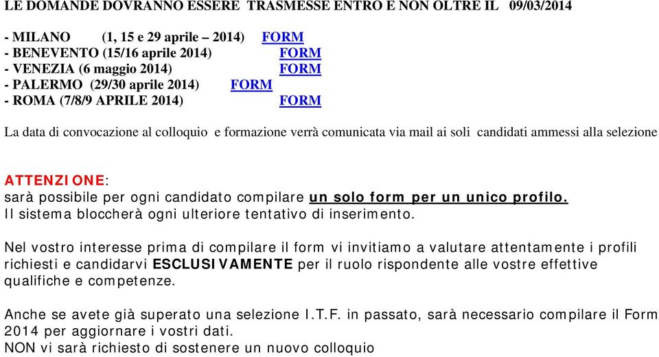 comunicata via mail ai soli