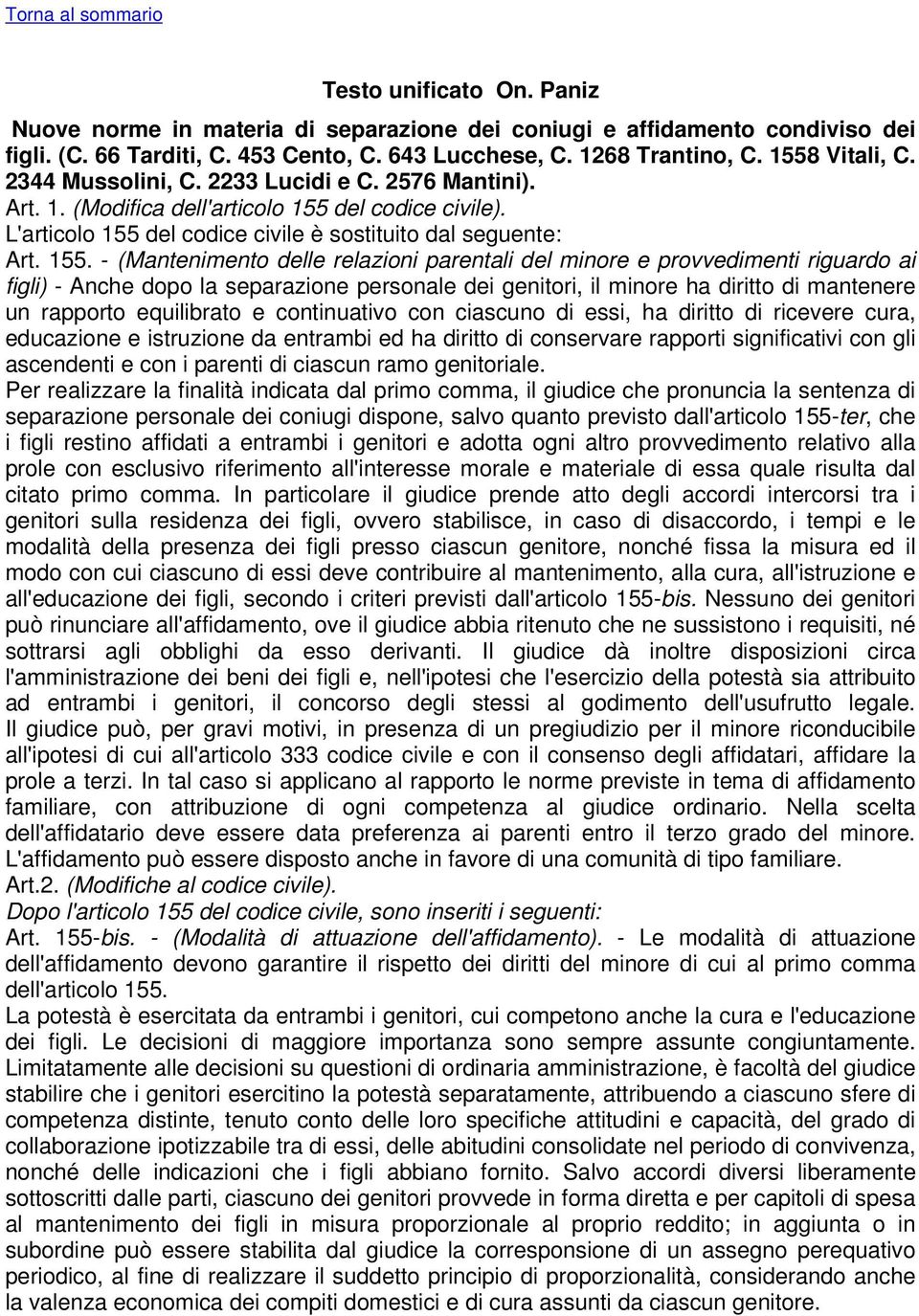 del codice civile). L'articolo 155 