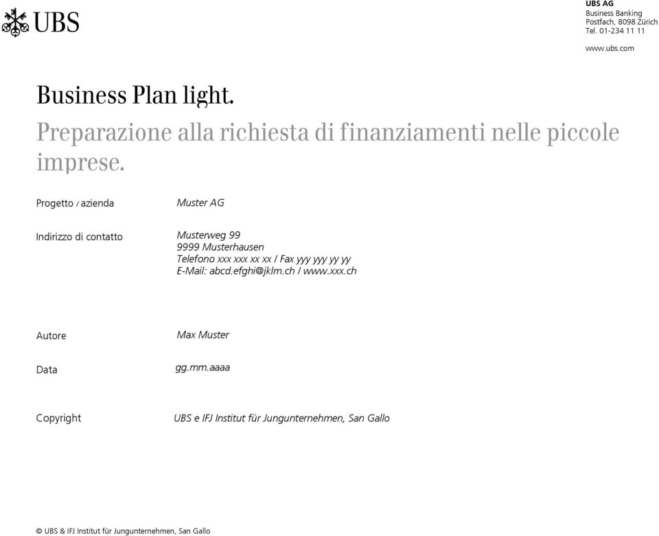 Autore Data Copyright UBS e