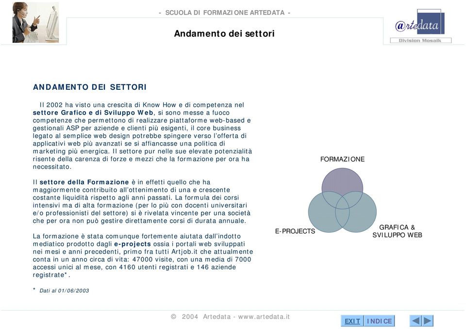 se si affiancasse una politica di marketing più energica. Il settore pur nelle sue elevate potenzialità risente della carenza di forze e mezzi che la formazione per ora ha necessitato.