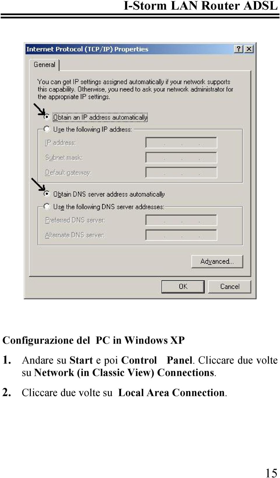 Cliccare due volte su Network (in Classic