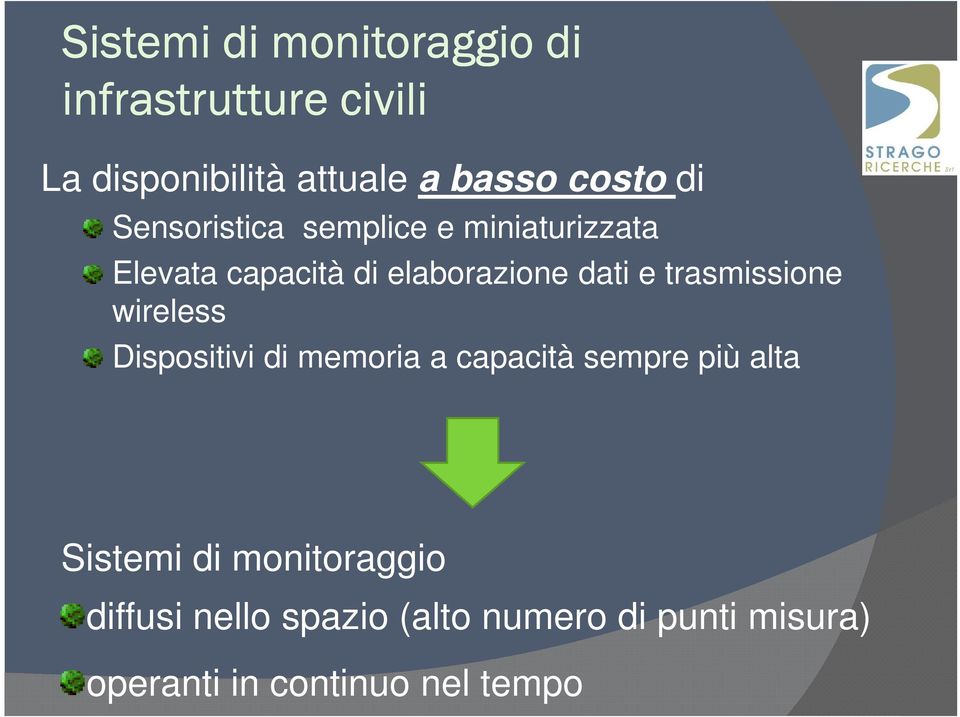 e trasmissione wireless Dispositivi di memoria a capacità sempre più alta Sistemi di