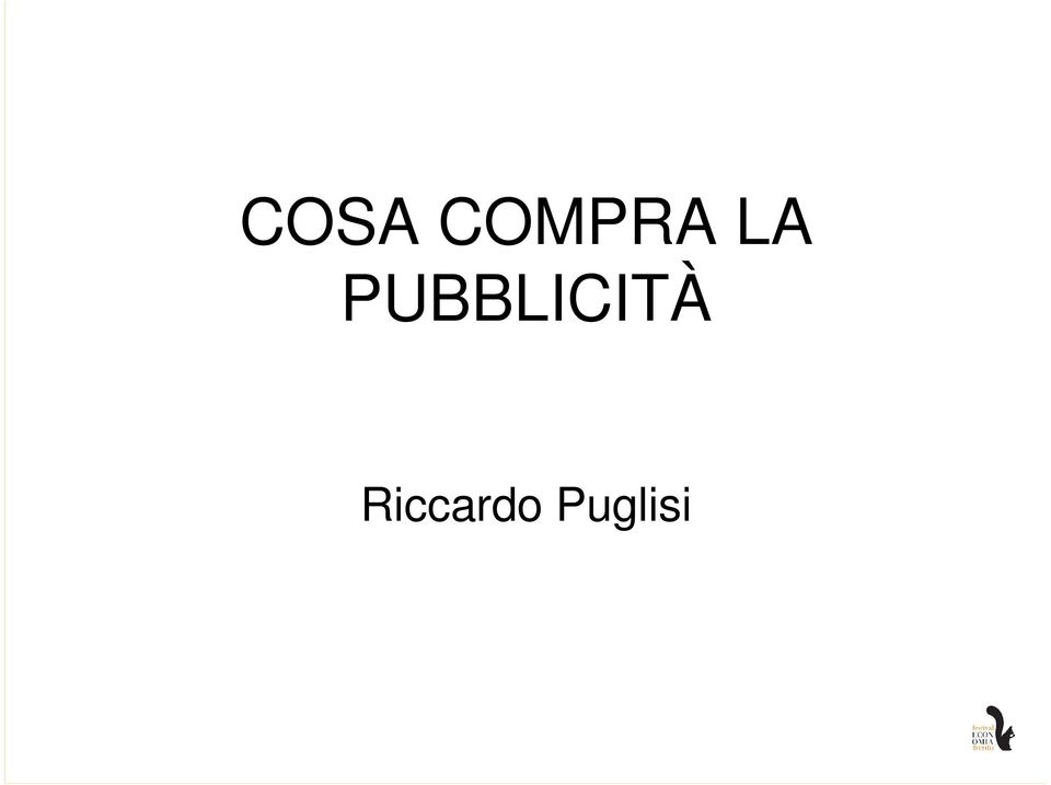 PUBBLICITÀ