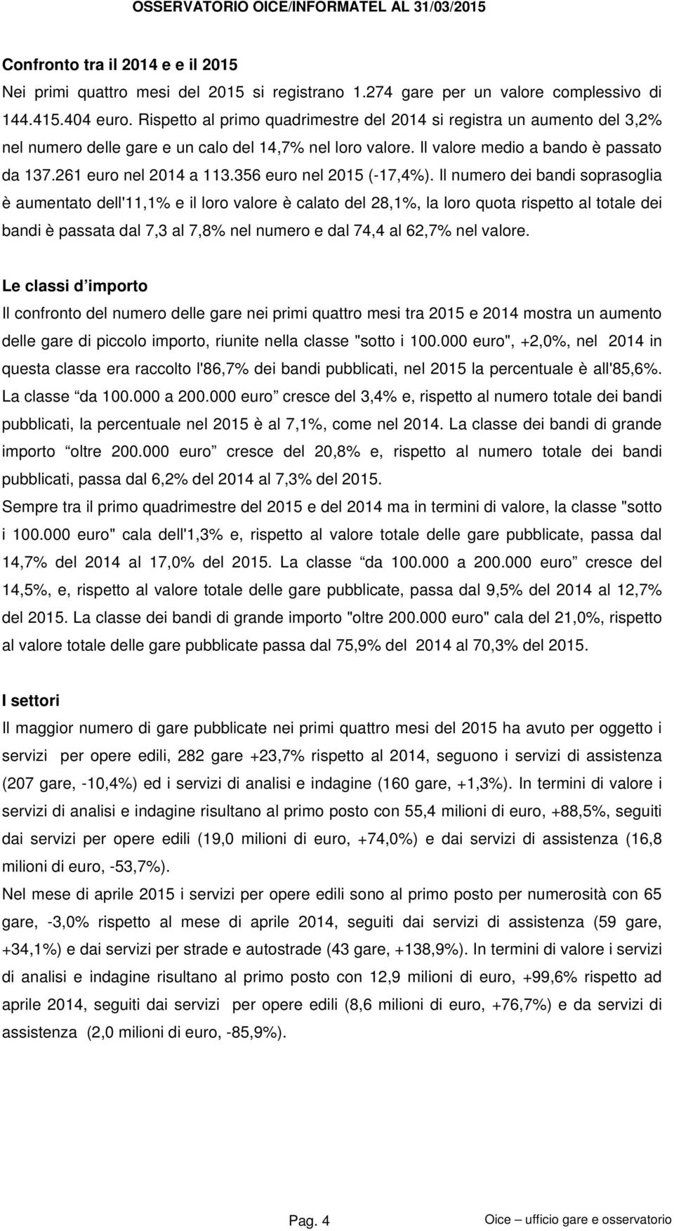 356 euro nel 2015 (-17,4%).