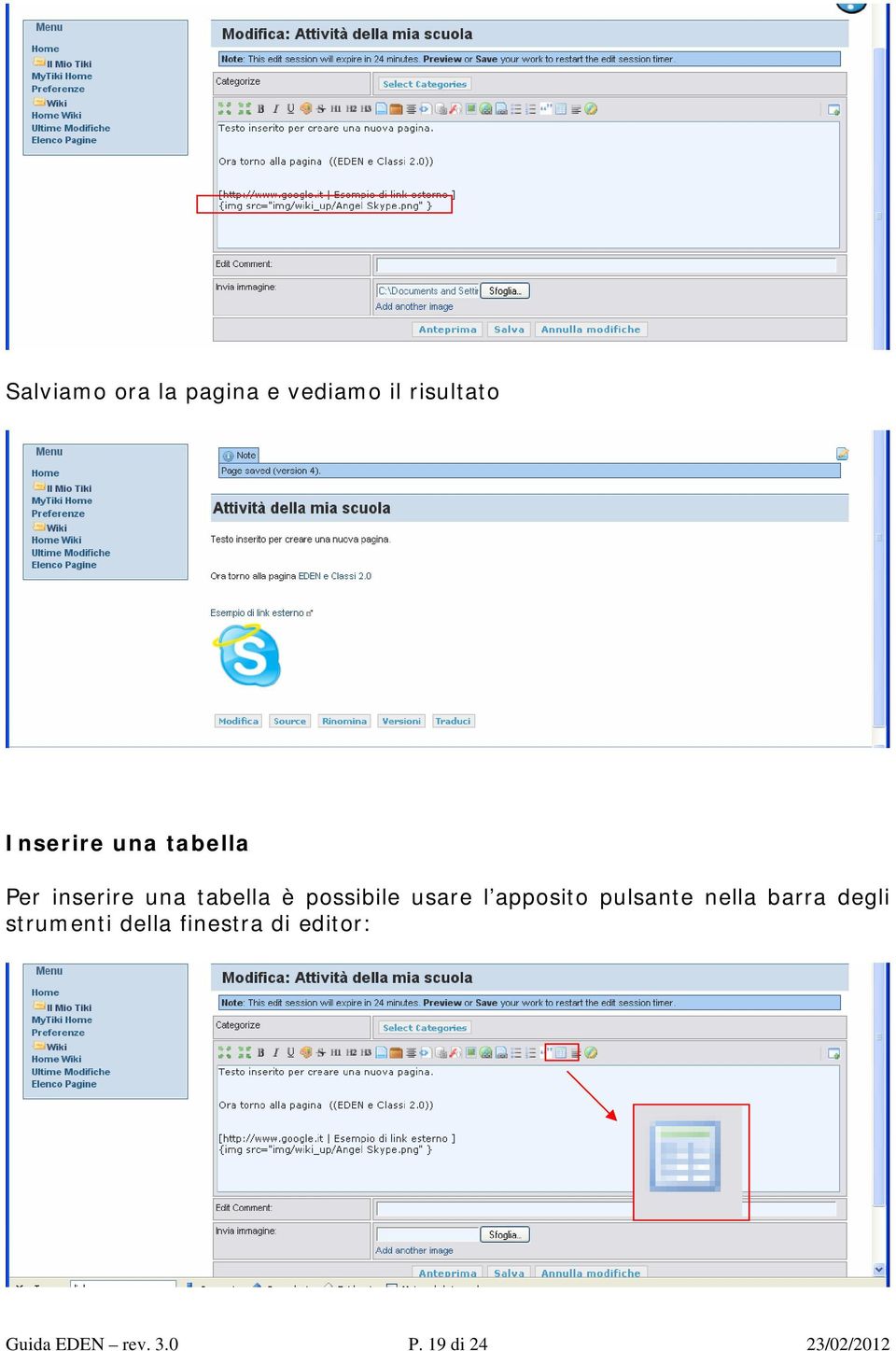 apposito pulsante nella barra degli strumenti della